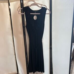 Ralph Lauren Black Ruffle Midi Dress